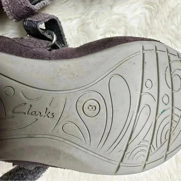 Clarks Ballet Flats Purple Silver Velvety Toddler Size 8 - Picture 16 of 16